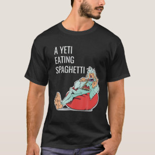 A 間抜け Yeti 食べ Spaghettiイラストレーションfor Al Tシャツ