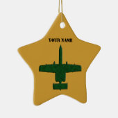 A-10ワルトホグシルエットグリーン迷彩柄飛行機 セラミックオーナメント (右)