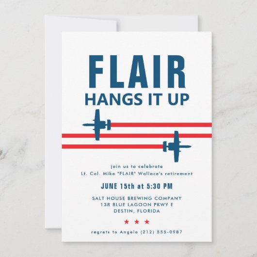 A-10攻撃型戦闘機ジェットパーティの招待状 招待状 (正面)