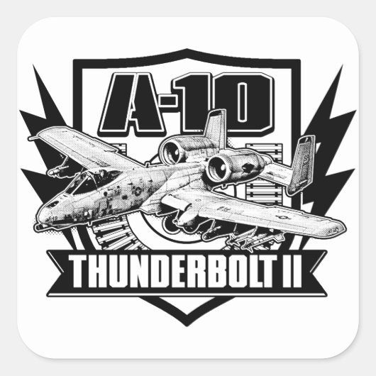 A-10 Thunderbolt IIクラシック丸ステッカー スクエアシール (正面)