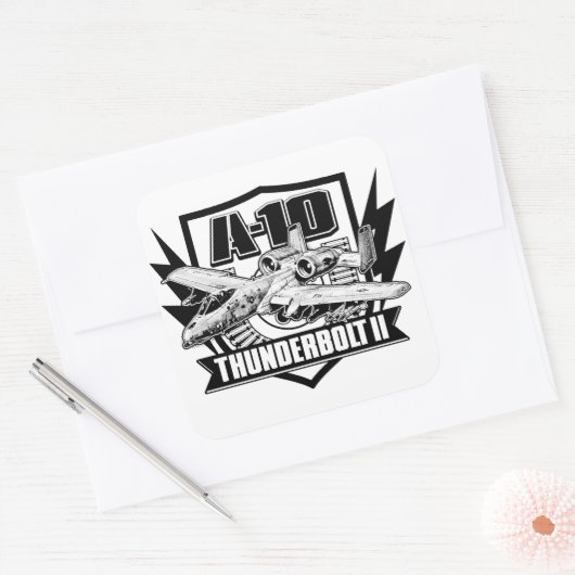 A-10 Thunderbolt IIクラシック丸ステッカー スクエアシール (封筒)