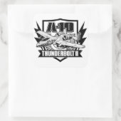 A-10 Thunderbolt IIクラシック丸ステッカー スクエアシール (バッグ)