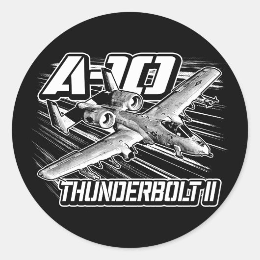 A-10 Thunderbolt IIクラシック丸ステッカー ラウンドシール (正面)