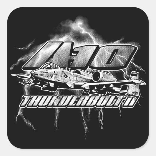 A-10 Thunderbolt IIスクエアステッカー スクエアシール (正面)