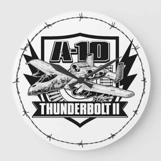 A-10 Thunderbolt II大時計アクリル壁時計 ラージ壁時計 (正面)