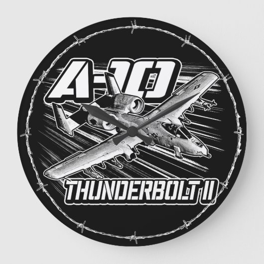 A-10 Thunderbolt II大時計アクリル壁時計 ラージ壁時計 (正面)