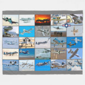 A-10 THUNDERBOLT II "モンタージュ" フリースブランケット (正面(横))