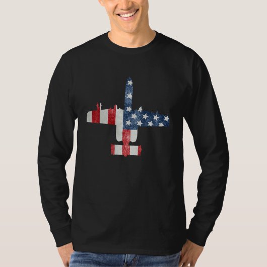 A 10 Thunderbolt II Warthog American Flag Military Tシャツ (正面)