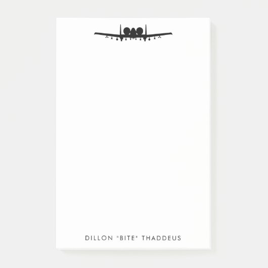 A-10 Warthag Jet パーソナライズされた Post-Itメモ帳 ポストイット (正面)