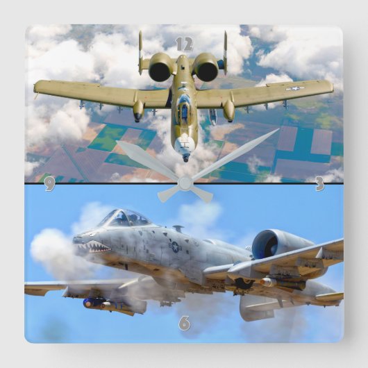A-10C THUNDERBOLT II スクエア壁時計 (正面)
