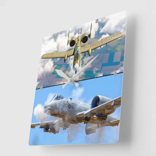 A-10C THUNDERBOLT II スクエア壁時計 (傾斜)