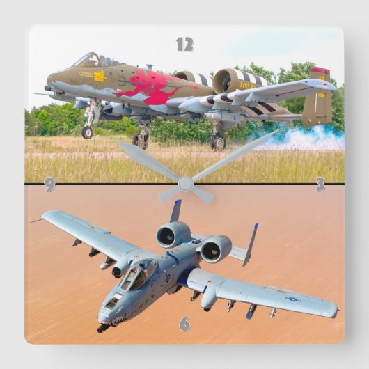 A-10C THUNDERBOLT II スクエア壁時計 (正面)