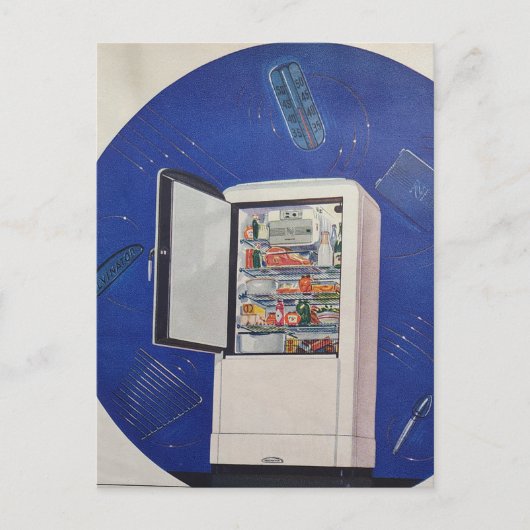 A 1930s era refrigerator ad ポストカード (正面)