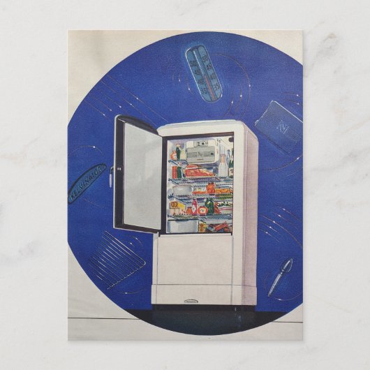 A 1930s era refrigerator ad ポストカード (正面)