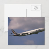 A-340エアバス、ヨーロッパエアライナー ポストカード (正面/裏面)