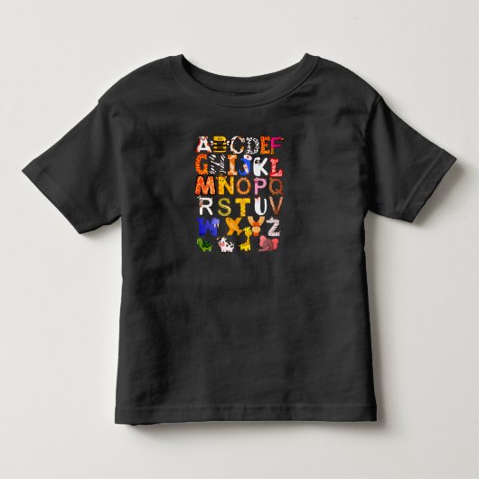 A B Cのアニマルレター トドラーTシャツ (正面)