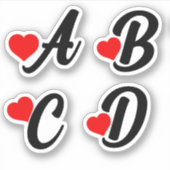 A B C Dハート シール (正面)