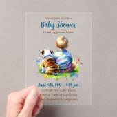 A Baby Boy and his English Bulldog | Baby Shower アクリル招待状 (インサイチュ (ポータブル))