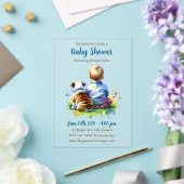 A Baby Boy and his English Bulldog | Baby Shower アクリル招待状 (インサイチュ (ウェディング))