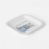 A Baby Boy is Brewing Tea Party Baby Shower ペーパープレート (傾斜あり)