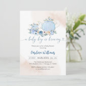 A Baby Boy Is Brewing Tea Party Baby Shower  招待状 (スタンド正面)