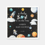 A Baby Boy Is On The Way Space Baby Shower スタンダードカクテルナプキン (正面)