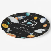 A Baby Boy Is On The Way Space Baby Shower ペーパープレート (アングル)