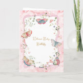 A Baby Butterfly Is On Her Way Baby Shower サンキューカード (裏面)