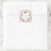  A Baby Butterfly Is On Her Way Baby Shower  スクエアシール (バッグ)