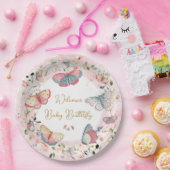 A Baby Butterfly Is On Her Way Baby Shower  ペーパープレート (パーティー)