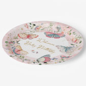  A Baby Butterfly Is On Her Way Baby Shower  ペーパープレート (アングル)