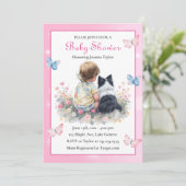 A Baby Girl and her Aussie Dog Baby Shower  招待状 (スタンド正面)