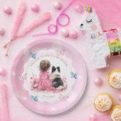 A Baby Girl and her Dog  Baby Shower  ペーパープレート (パーティー)