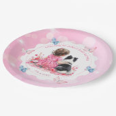 A Baby Girl and her Dog  Baby Shower  ペーパープレート (アングル)