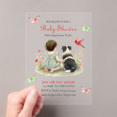 A Baby Girl and her Puppy Baby Shower Invitation アクリル招待状 (インサイチュ (ポータブル))