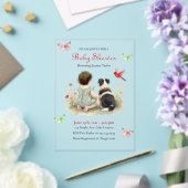 A Baby Girl and her Puppy Baby Shower Invitation アクリル招待状 (インサイチュ (ウェディング))