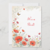 A Baby Girl and her Puppy Baby Shower Invitation 招待状 (裏面)