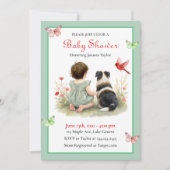 A Baby Girl and her Puppy Baby Shower Invitation 招待状 (正面)