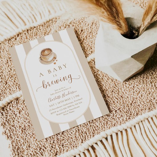 A Baby is Brewing Baby Shower 招待状