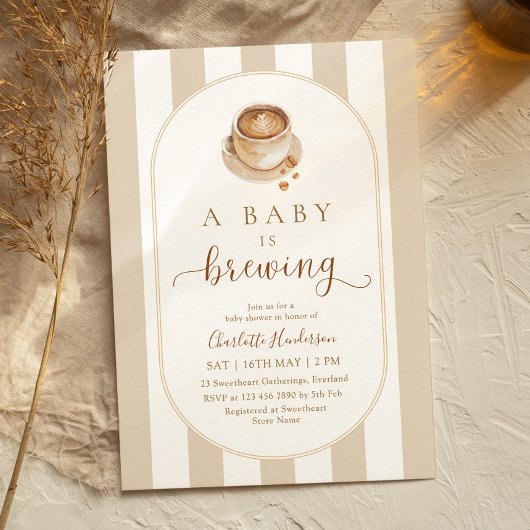 A Baby is Brewing Baby Shower 招待状