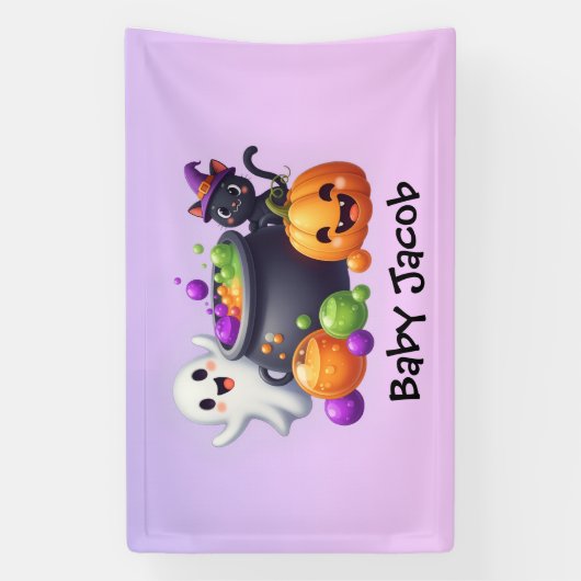 A baby is brewing baby shower backdrop 横断幕 (縦)