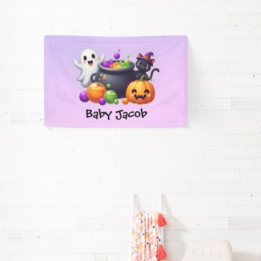 A baby is brewing baby shower backdrop 横断幕 (インサイチュ)