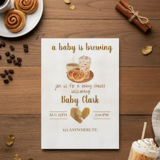 A Baby is Brewing. Baby shower invitation 招待状