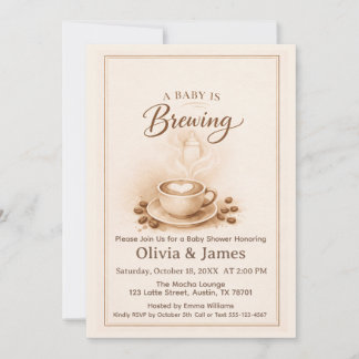 A Baby Is Brewing Baby Shower Invitation 招待状