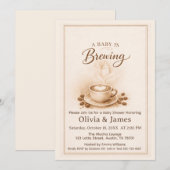 A Baby Is Brewing Baby Shower Invitation 招待状 (正面/裏面)