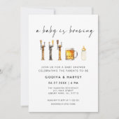 A Baby is Brewing Beer Baby Shower 招待状 (正面)