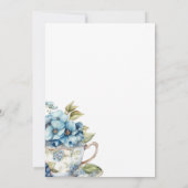A Baby Is Brewing Blue Floral Shower 招待状 (裏面)