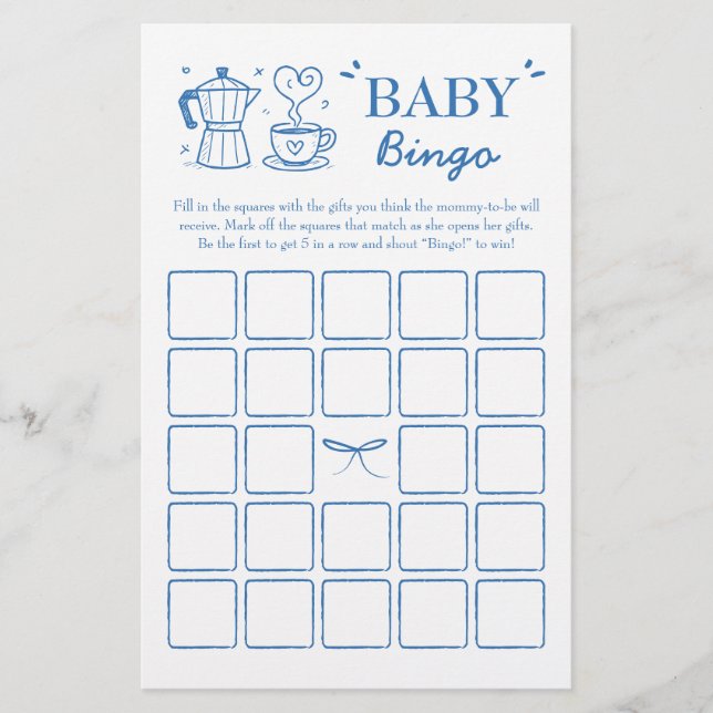 A Baby Is Brewing Coffee Baby Bingo Game (正面)