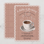 A Baby is Brewing Coffee Baby Show Invitation 招待状 (正面/裏面)