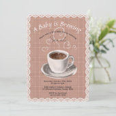 A Baby is Brewing Coffee Baby Show Invitation 招待状 (スタンド正面)